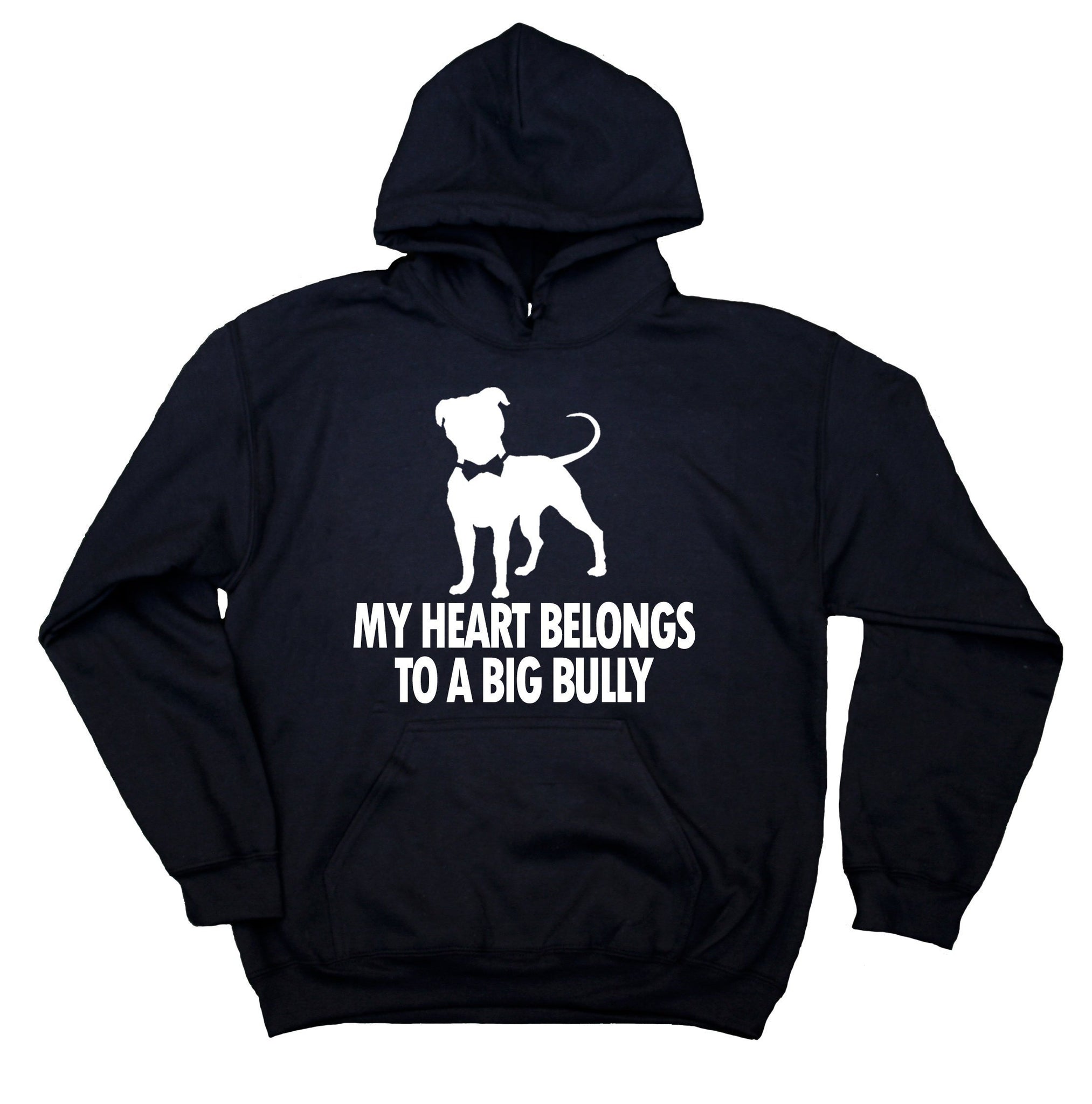 Pit Bull Owner Hoodie My Heart Belongs To A Big Bully Quote Pet Dog Br