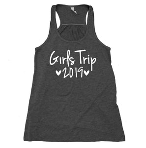 Girls Trip 2019 Tank Top Vacation Friends Travel Flowy Racerback Tank