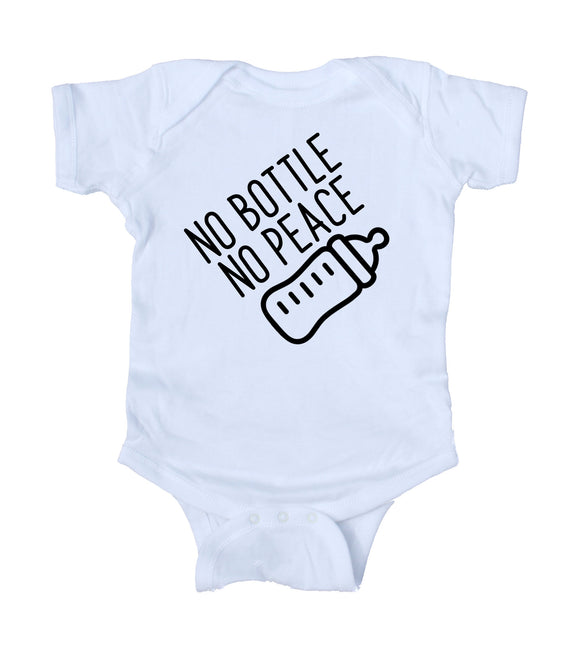 No Bottle No Peace Protest Baby Girl Boy Onesie