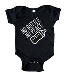 No Bottle No Peace Protest Baby Girl Boy Onesie