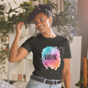 Vibing Watercolor Short-Sleeve Unisex T-Shirt